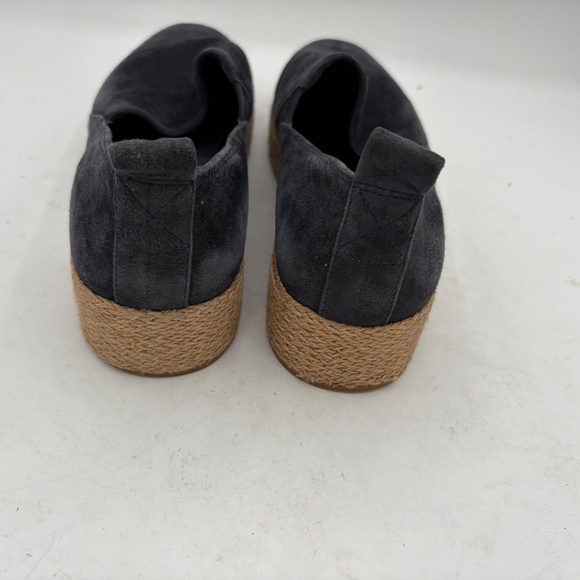 Vince Navy Blue Suede Platform Loafers Women's Size 8 Espadrille Slip On Casual - Picture 3 of 11